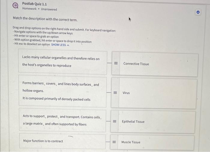 Solved Homework - Unanswered Match the description with the | Chegg.com