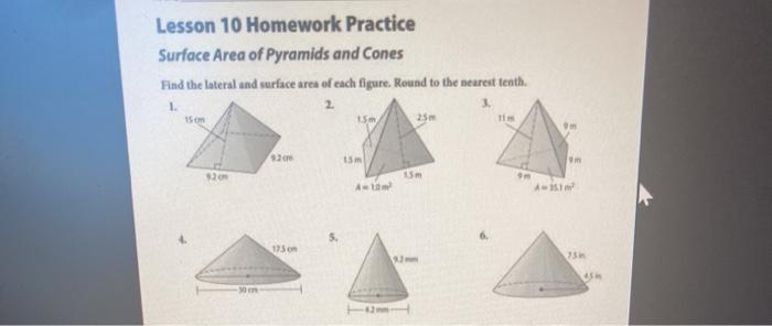 lesson 7 homework practice surface area of pyramids answer key