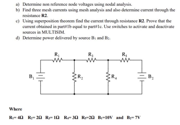 Solved a) Determine non reference node voltages using nodal | Chegg.com