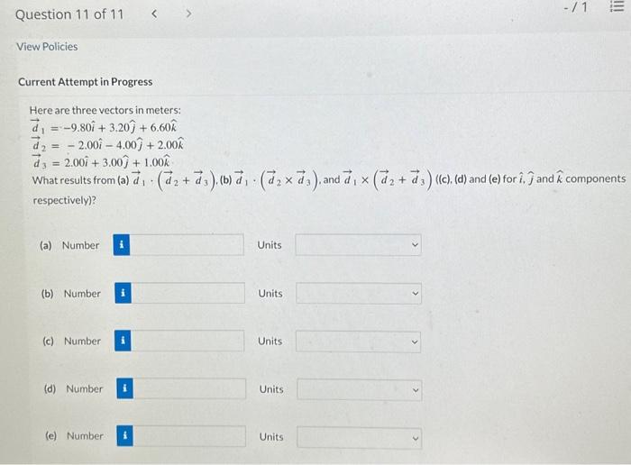 Solved Part C.) Is The I Component Of D1 X (d2 + D3)Part D.) | Chegg.com