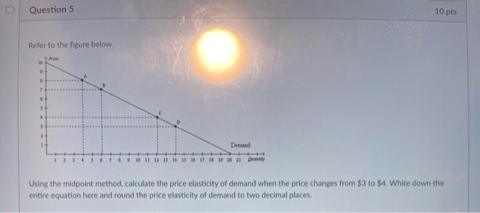 midpoint method calculate the price elasticity of demand