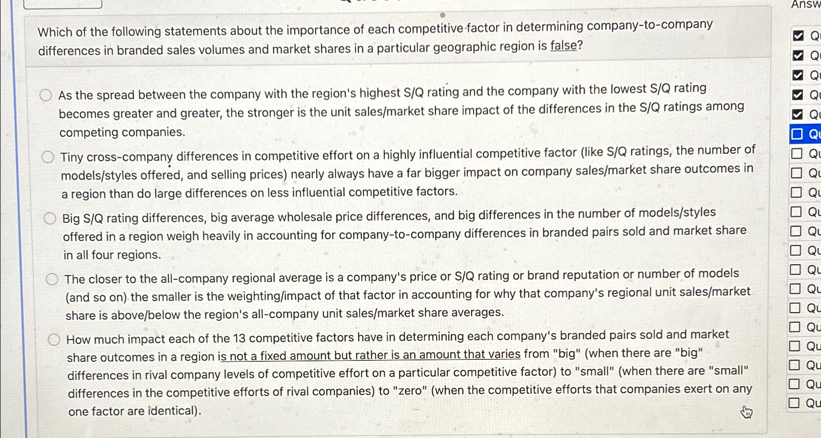 Solved Which of the following statements about the | Chegg.com