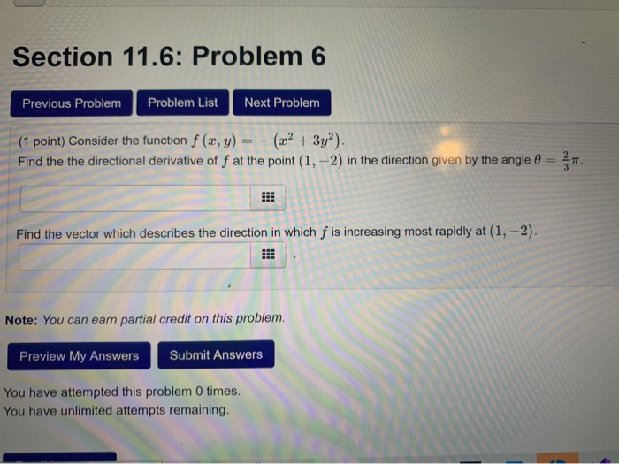 Solved Section 11.6: Problem 6 Previous Problem Problem List | Chegg.com