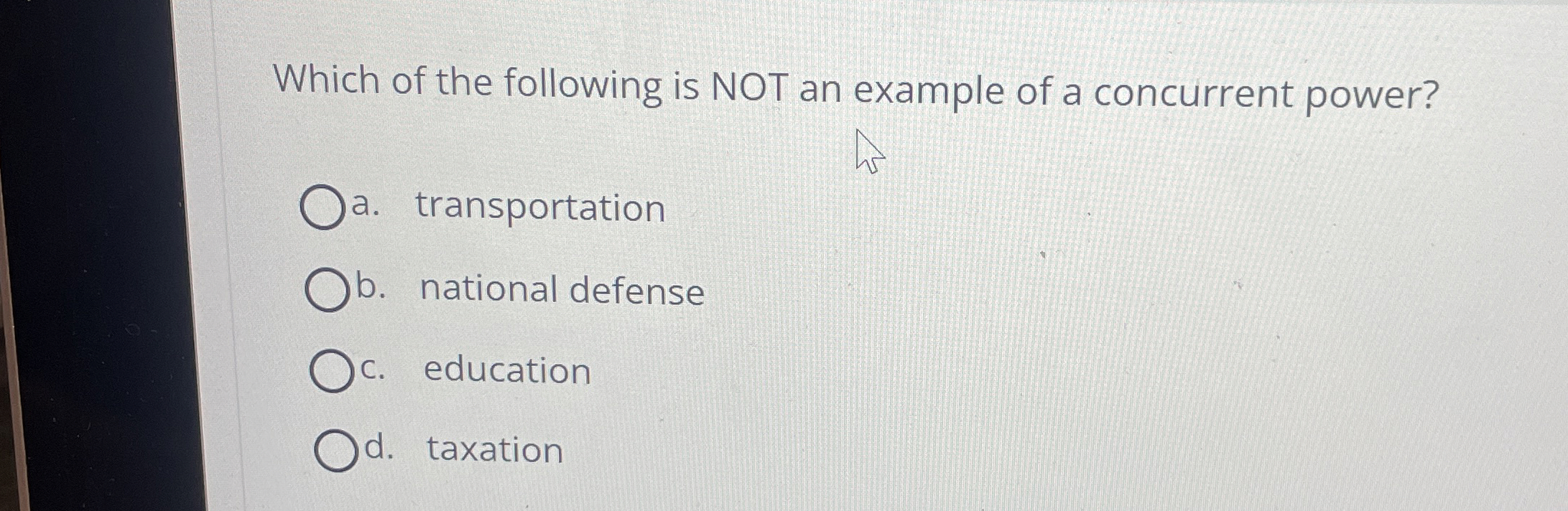 Solved Which of the following is NOT an example of a | Chegg.com