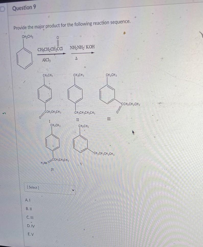 Solved Question 9 Provide The Major Product For The | Chegg.com