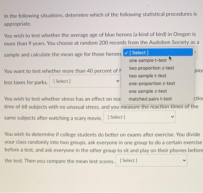 Solved In the following situations, determine which of the | Chegg.com