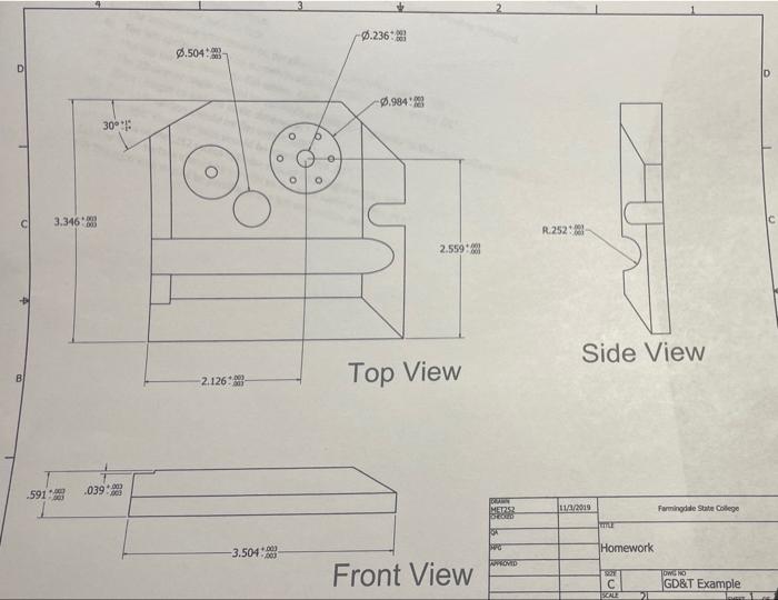 Draw on the GD\&T requirements listed below to the | Chegg.com