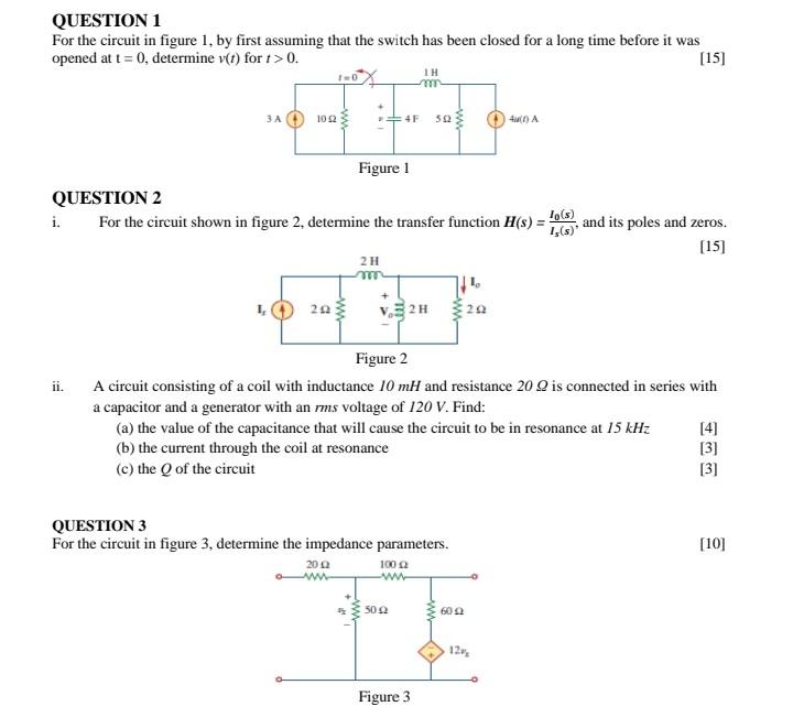 Solved QUESTION 1 For the circuit in figure 1, by first | Chegg.com