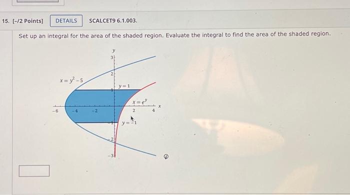 Solved Set up an integral for the area of the shaded region. | Chegg.com