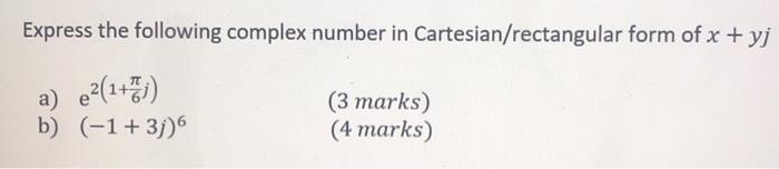 Solved Express the following complex number in | Chegg.com