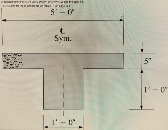 Solved A concrete member has a cross section as shown. | Chegg.com