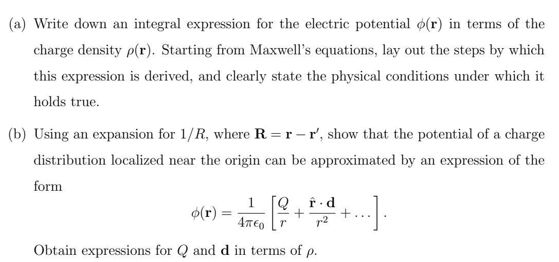 Solved (a) Write down an integral expression for the | Chegg.com