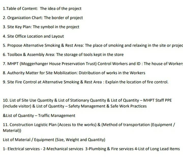 Solved II Find a site plan (mobilization plan) of a real | Chegg.com