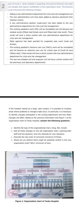 2 Cavidanud changes that our modification of the organi chat the com ed the wing change Adding a new administrative departmen