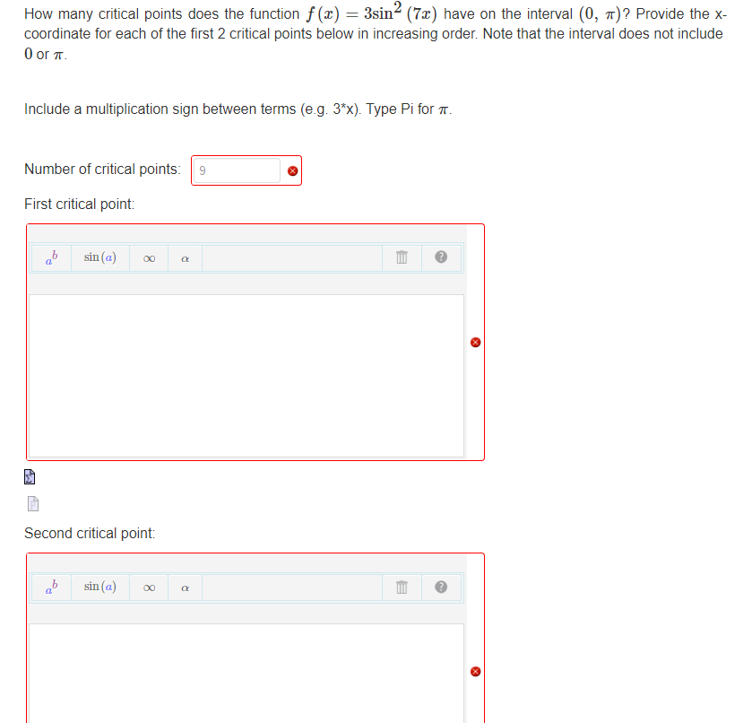 Solved How many critical points does the function | Chegg.com