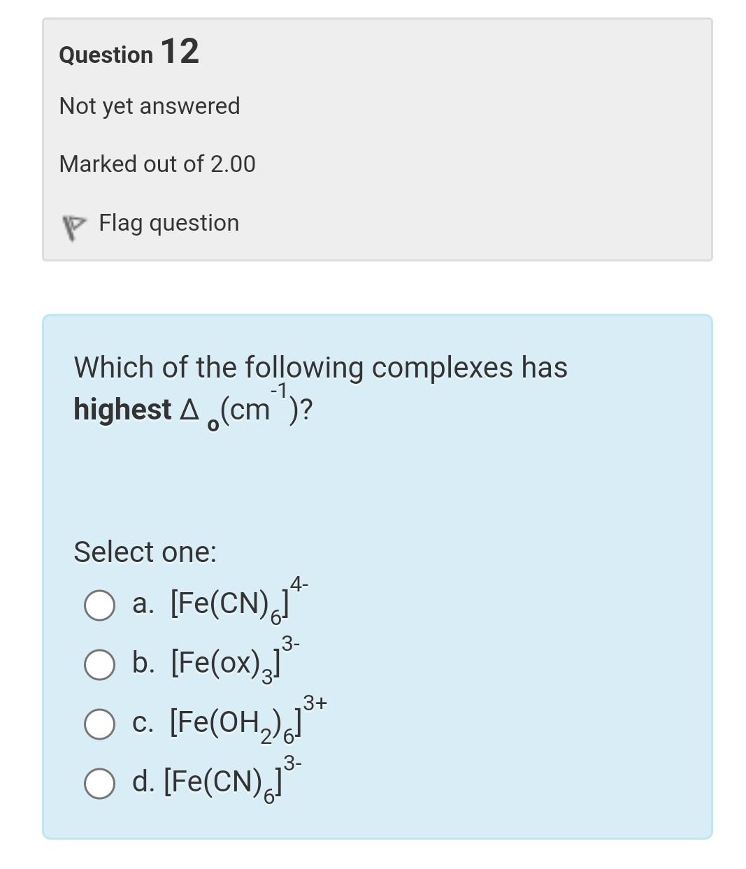 Solved Question 11 Not yet answered Marked out of 2.00 P | Chegg.com