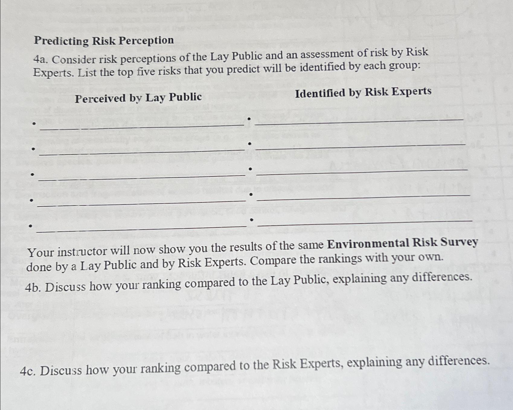 Solved Predicting Risk Perception4a. ﻿Consider risk | Chegg.com