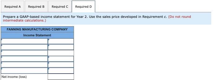 Solved During Year 2, Fanning Manufacturing Company incurred