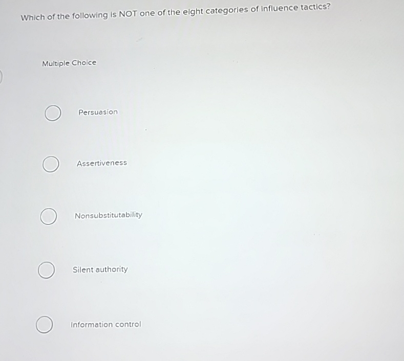 Solved Which of the following is NOT one of the eight | Chegg.com