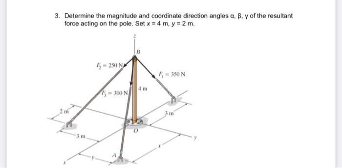 Solved 3. Determine the magnitude and coordinate direction | Chegg.com