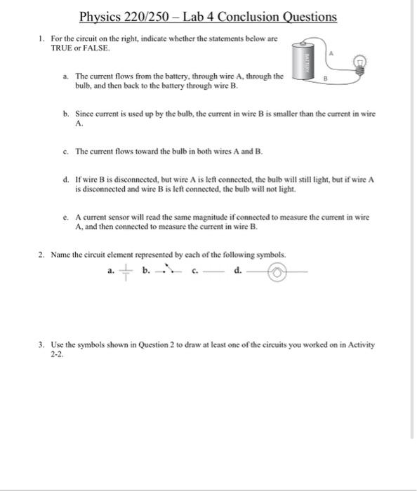 Solved Physics 220/250 - Lab 4 Conclusion Questions 1. For | Chegg.com