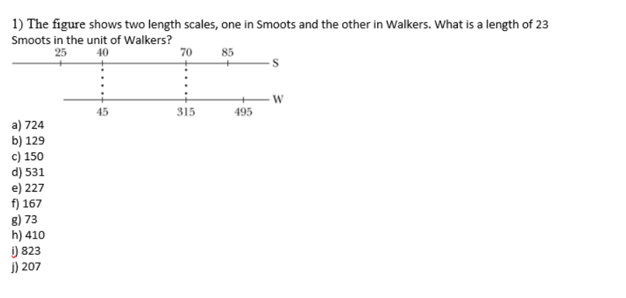 Solved The figure shows two length scales, one in Smoots and | Chegg.com