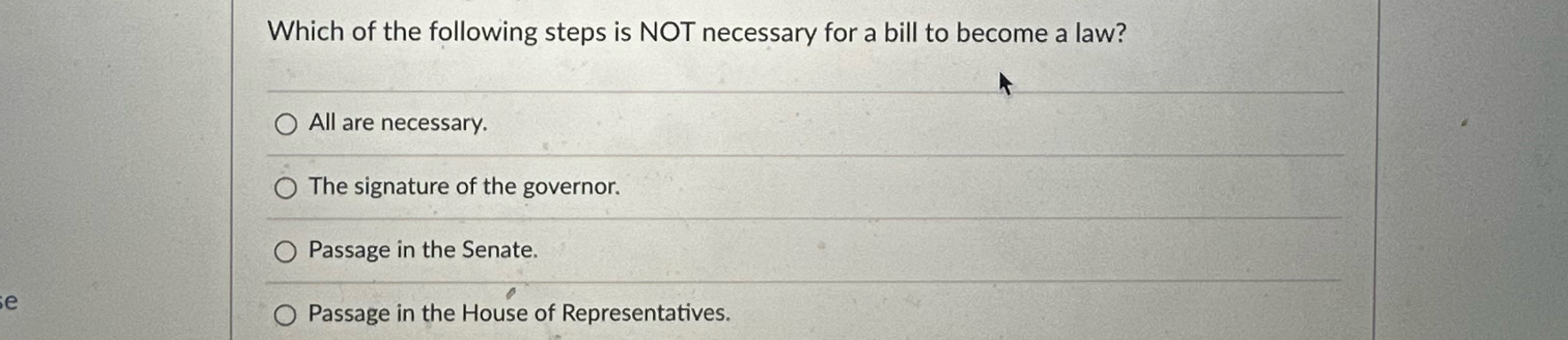 Solved Which of the following steps is NOT necessary for a | Chegg.com