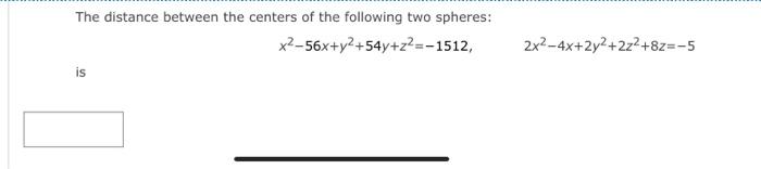Solved The distance between the centers of the following two | Chegg.com