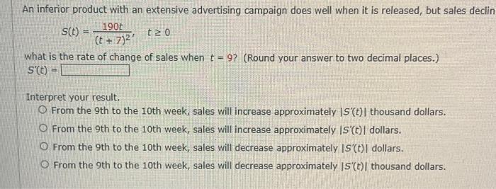 Solved An inferior product it's an extensive advertising in | Chegg.com