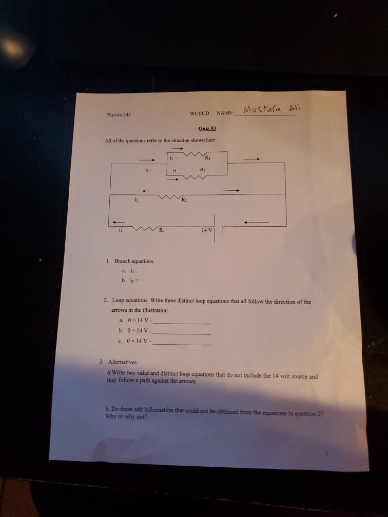 Mustafa Ali Physics 245 Wcccd Name 4 Solve For T Chegg Com