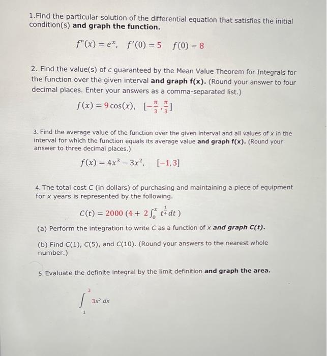 Solved 1. Find the particular solution of the differential | Chegg.com