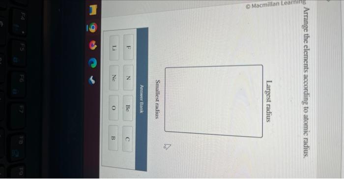 Solved Arrange the elements according to atomic radius. | Chegg.com