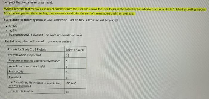 Solved Complete the programming assignment: Write a program | Chegg.com