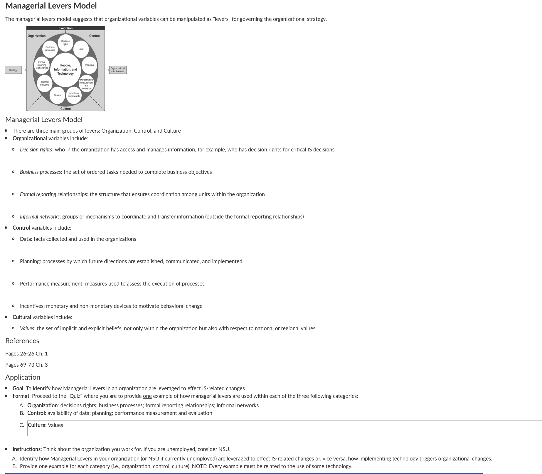 Solved Managerial Levers ModelThe managerial levers model