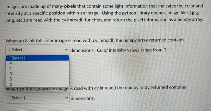Solved Images are made up of many pixels that contain some | Chegg.com
