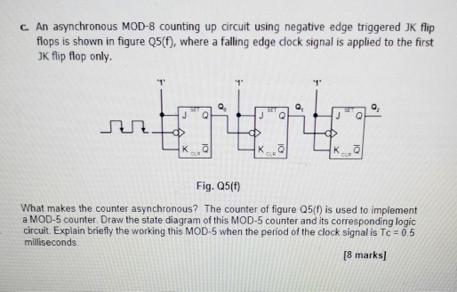 Asynchronous Mod 8 Counting Up Circuit