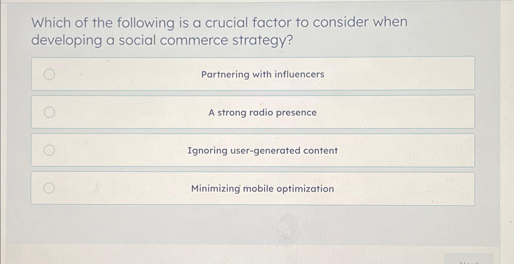 Solved Which of the following is a crucial factor to | Chegg.com