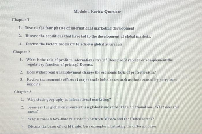 Solved Module 1 Review Questions Chapter 1 1. Discuss the | Chegg.com