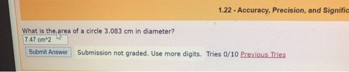 Solved 1.22 - Accuracy, Precision, and Signific What is the | Chegg.com
