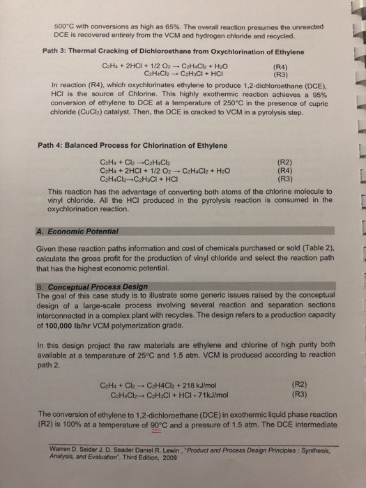 CHEM4007 |PROCESS DESIGN PRACTICE CHAPTER 1 PROCESS | Chegg.com