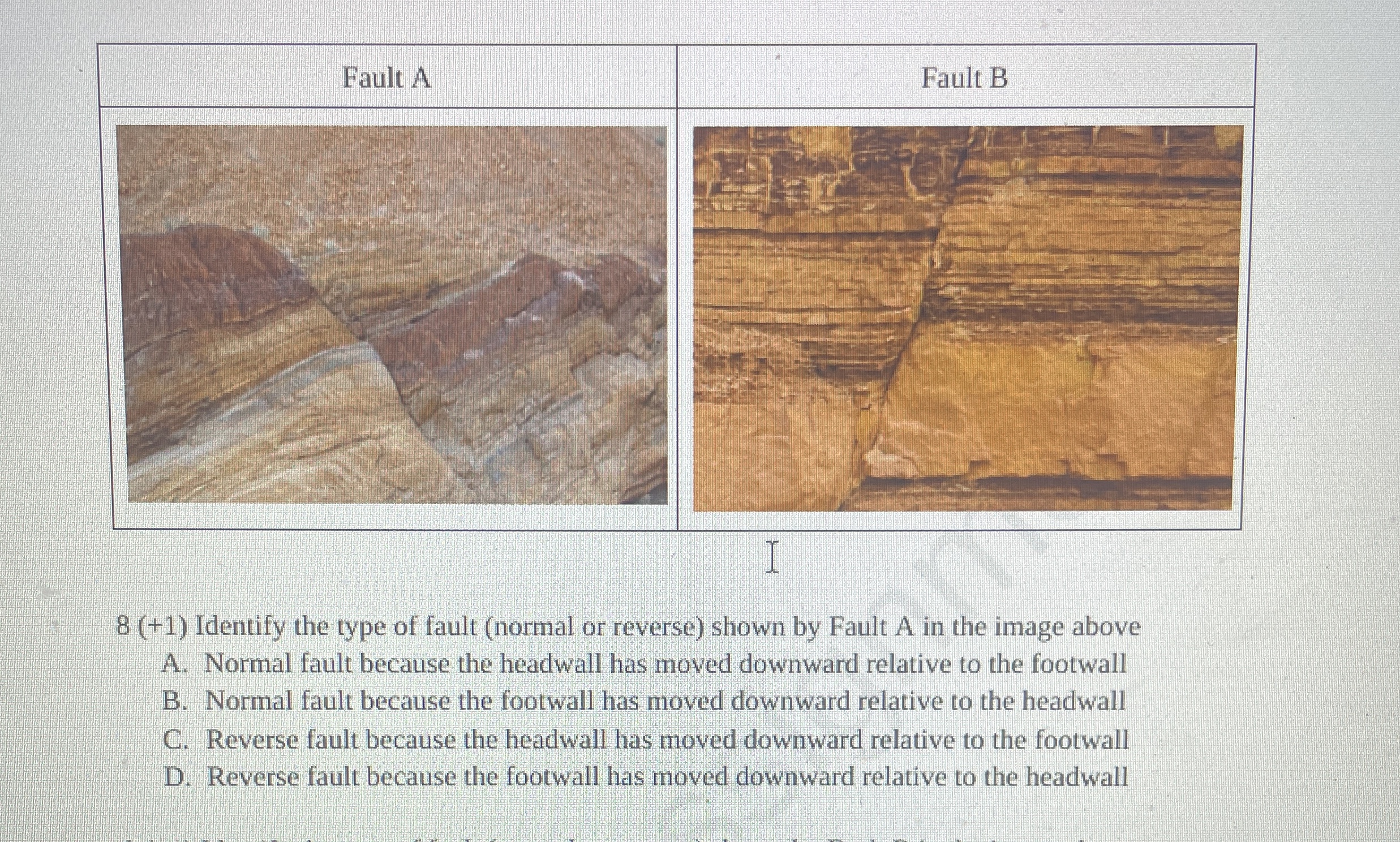 Solved 8(+1) ﻿Identify the type of fault (normal or reverse) | Chegg.com