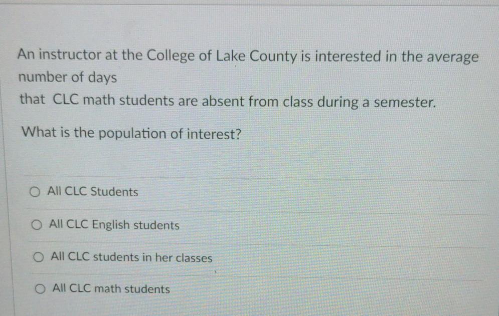 Solved An instructor at the College of Lake County is | Chegg.com