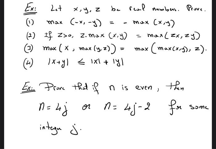 Solved Ex Let X Y Z Be Real Numbus Prove 1