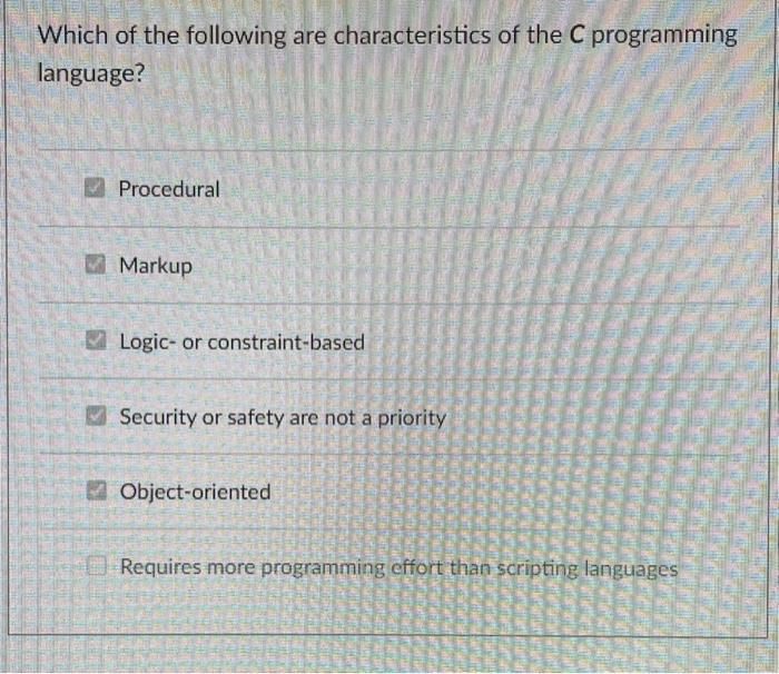 Solved Which of the following are characteristics of the C | Chegg.com