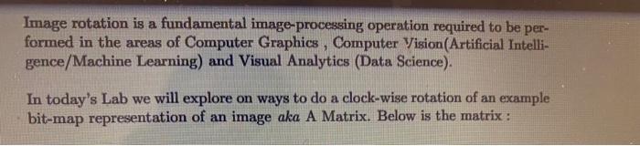 Solved Image rotation is a fundamental image processing | Chegg.com