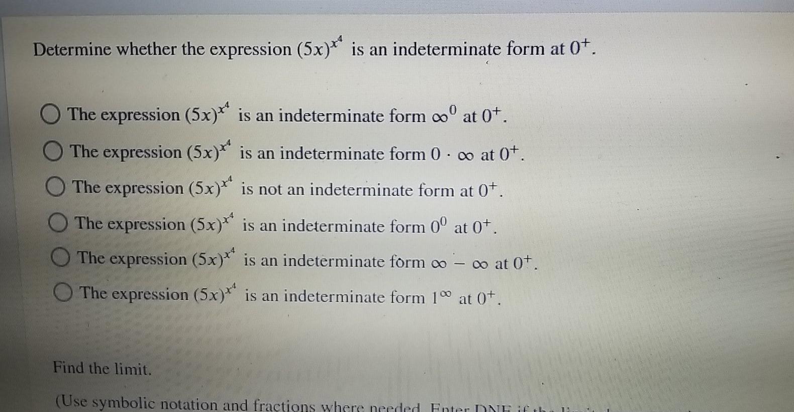 Solved Determine whether the expression (5x)** is an | Chegg.com