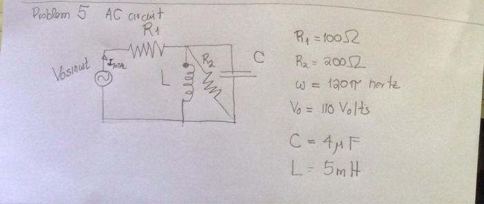 Solved Problem 5 (15 points) For the AC circuit in the | Chegg.com