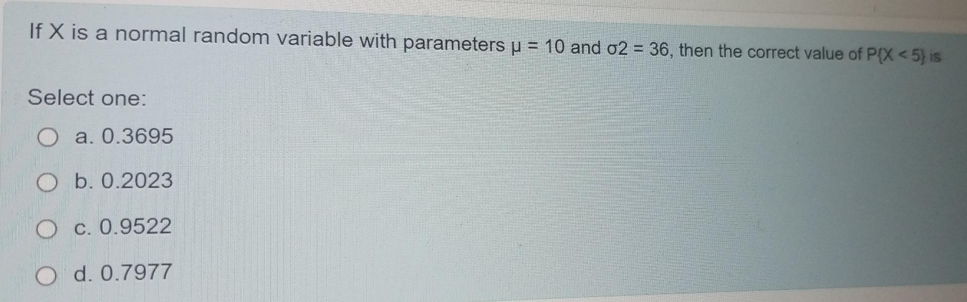 Solved If X is a normal random variable with parameters u = | Chegg.com