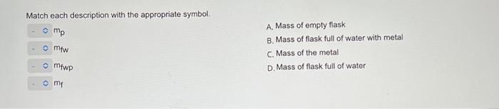 Solved Match each description with the appropriate symbol. | Chegg.com