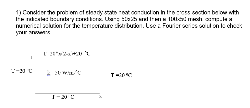Solved Consider the problem of steady state heat conduction | Chegg.com